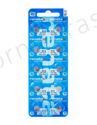 Tira de 10 Pilas de Botón 315 (SR716SW)