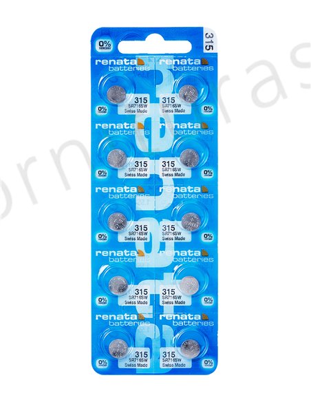 Tira de 10 Pilas de Botón 315 (SR716SW)