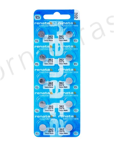 Tira de 10 Pilas de Botón 392 (SR41W)