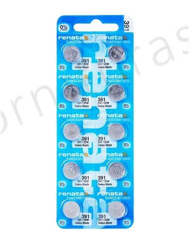 Tira de 10 Pilas de Botón 391 (SR1120W)