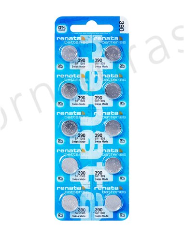 Tira de 10 Pilas de Botón 390 (SR1130SW)