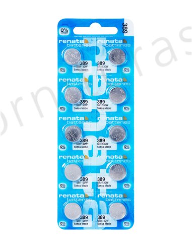 Tira de 10 Pilas de Botón 389 (SR1130W)