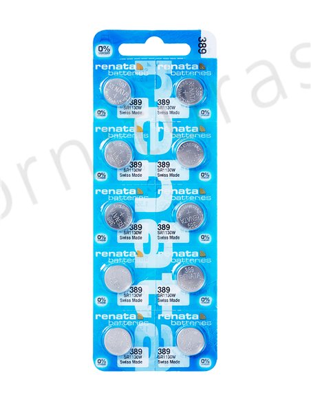 Tira de 10 Pilas de Botón 389 (SR1130W)