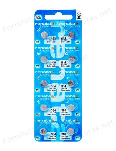 Tira de 10 Pilas de Botón 384 (SR41SW)