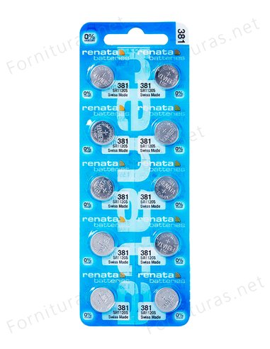 Tira de 10 Pilas de Botón 381 (SR1120SW)