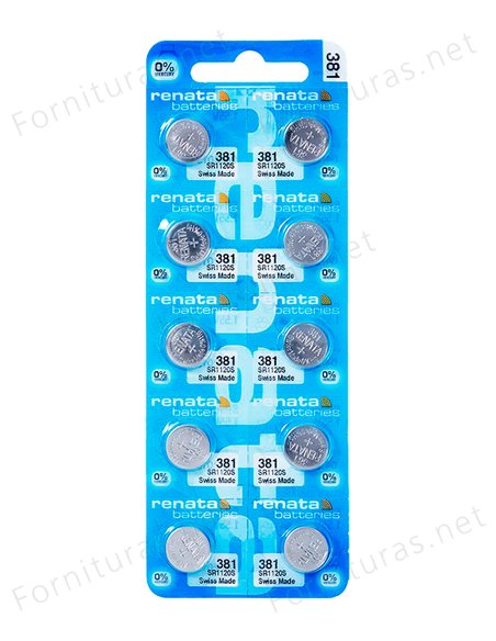 Tira de 10 Pilas de Botón 381 (SR1120SW)