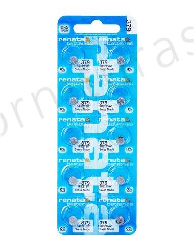 Tira de 10 Pilas de Botón 379 (SR521SW)