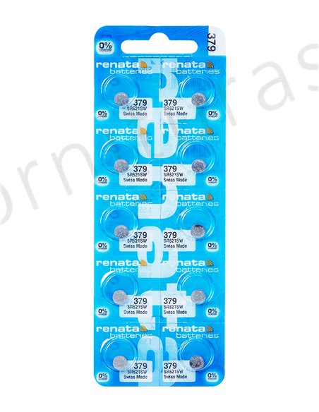 Tira de 10 Pilas de Botón 379 (SR521SW)