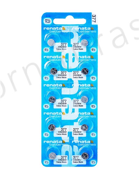 Tira de 10 Pilas de Botón 377 (SR626SW)