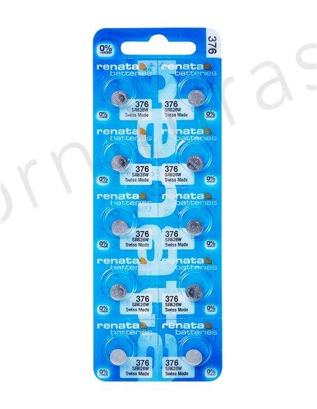 Tira de 10 Pilas de Botón 376 (SR626W)