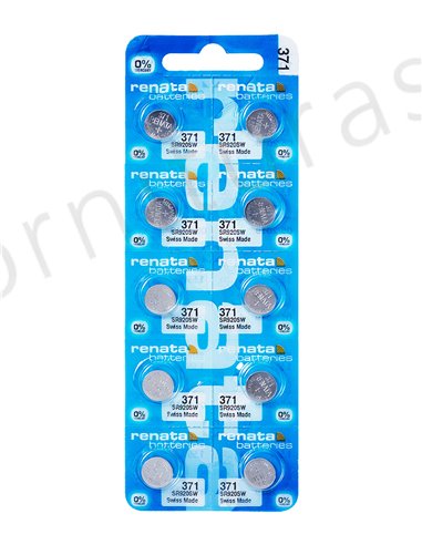 Tira de 10 Pilas de Botón 371 (SR920SW)