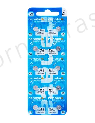Tira de 10 Pilas de Botón 364 (SR621SW)