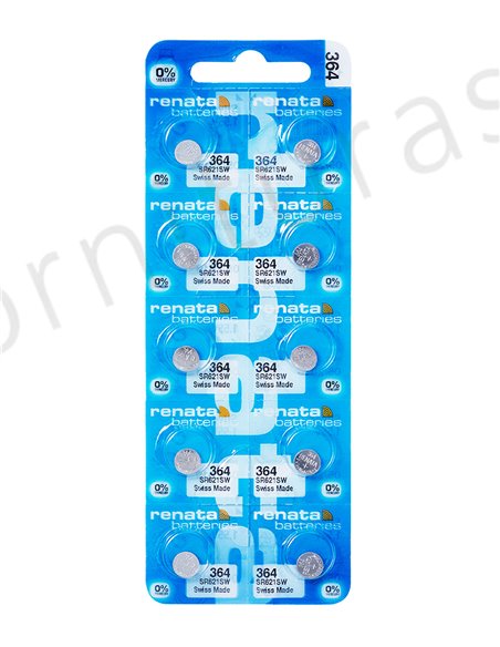 Tira de 10 Pilas de Botón 364 (SR621SW)