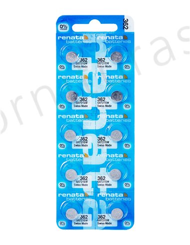 Tira de 10 Pilas de Botón 362 (SR721SW)