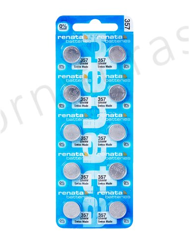 Tira de 10 Pilas de Botón 357 (SR44W)