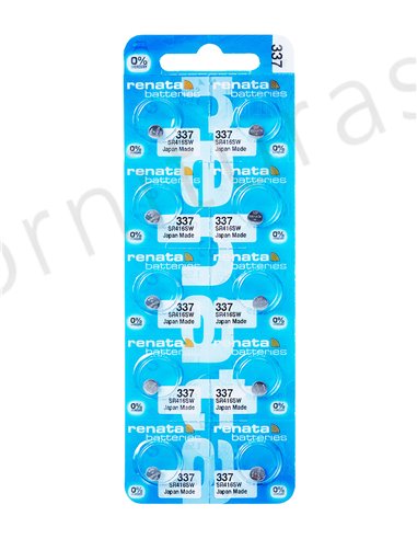 Tira de 10 Pilas de Botón 337 (SR416SW)