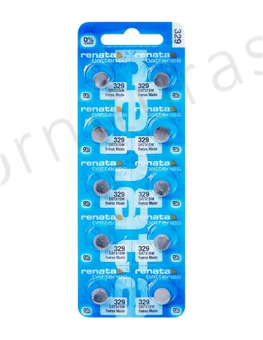 Tira de 10 Pilas de Botón 329 (SR731SW)