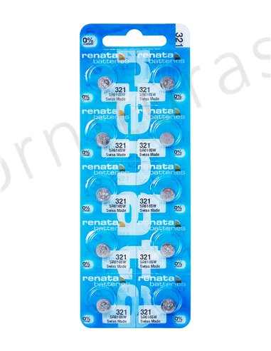 Tira de 10 Pilas de Botón 321 (SR616SW)