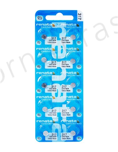 Tira de 10 Pilas de Botón 317 (SR516SW)